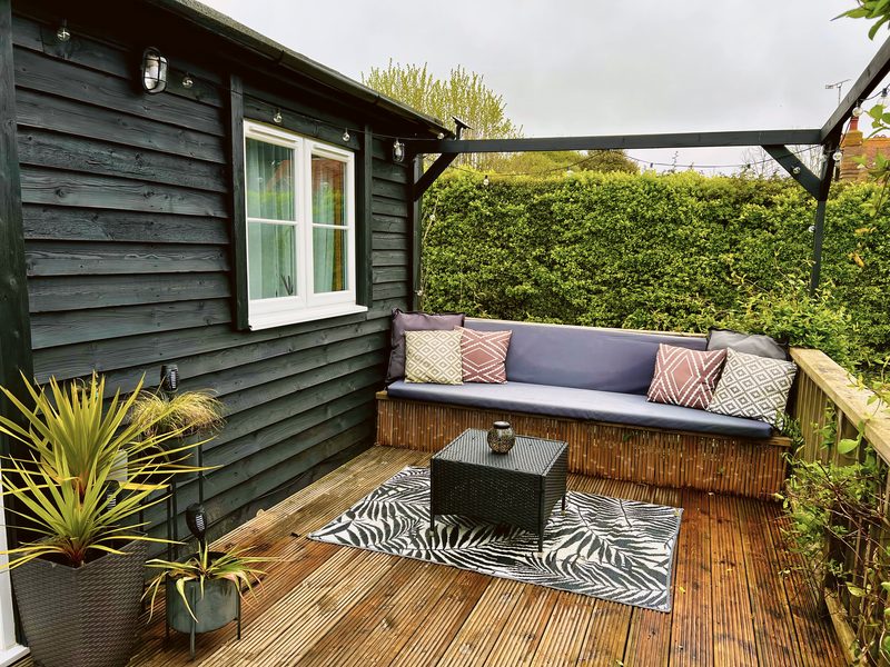 Sunny decking off the dining room