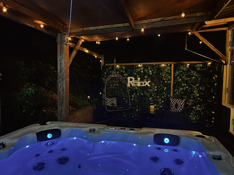 The hot tub after dark